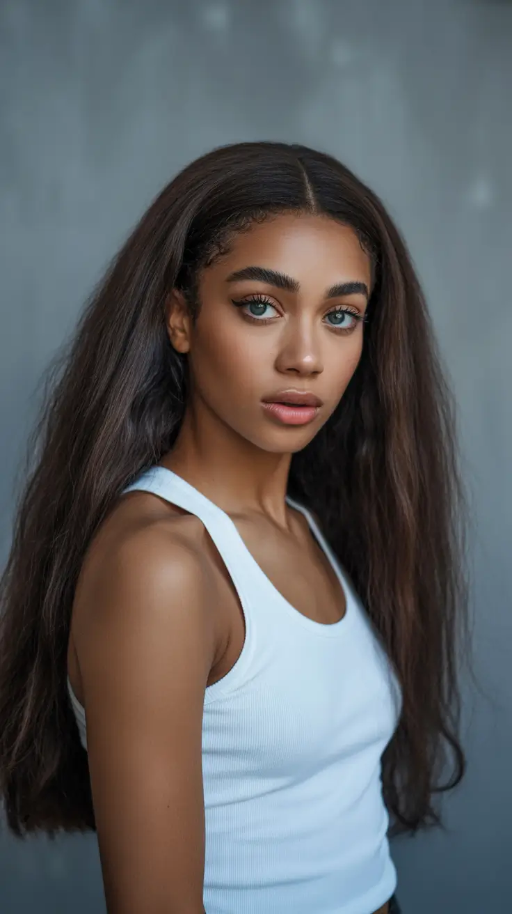 spring hair color for dark skin 2026 Deep Brunette With Soft Texture