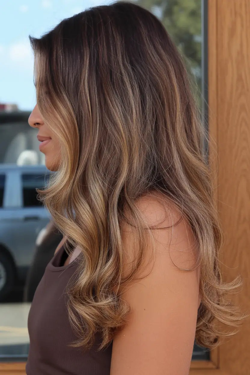 spring hair color for dark skin 2026 Caramel Brown With Face-Framing Brightness