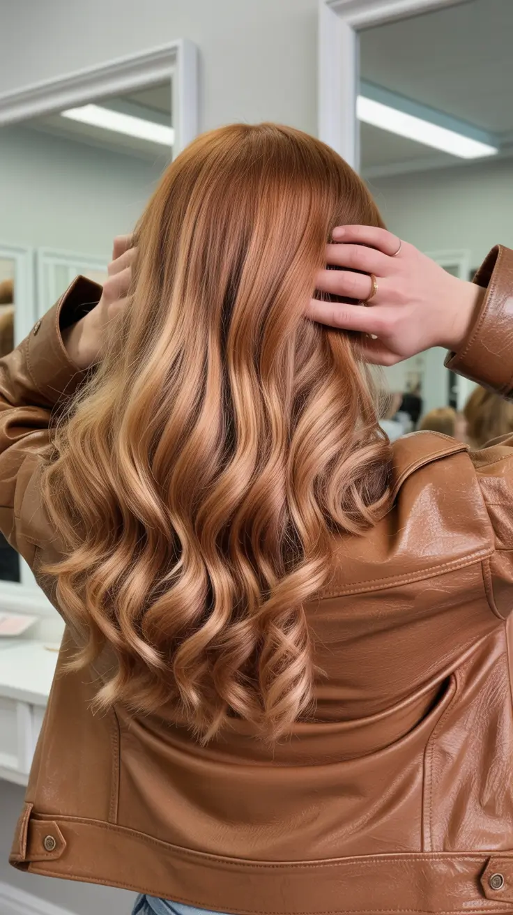 spring hair color for tan skin 2026 Golden Copper Waves For Warm Glow