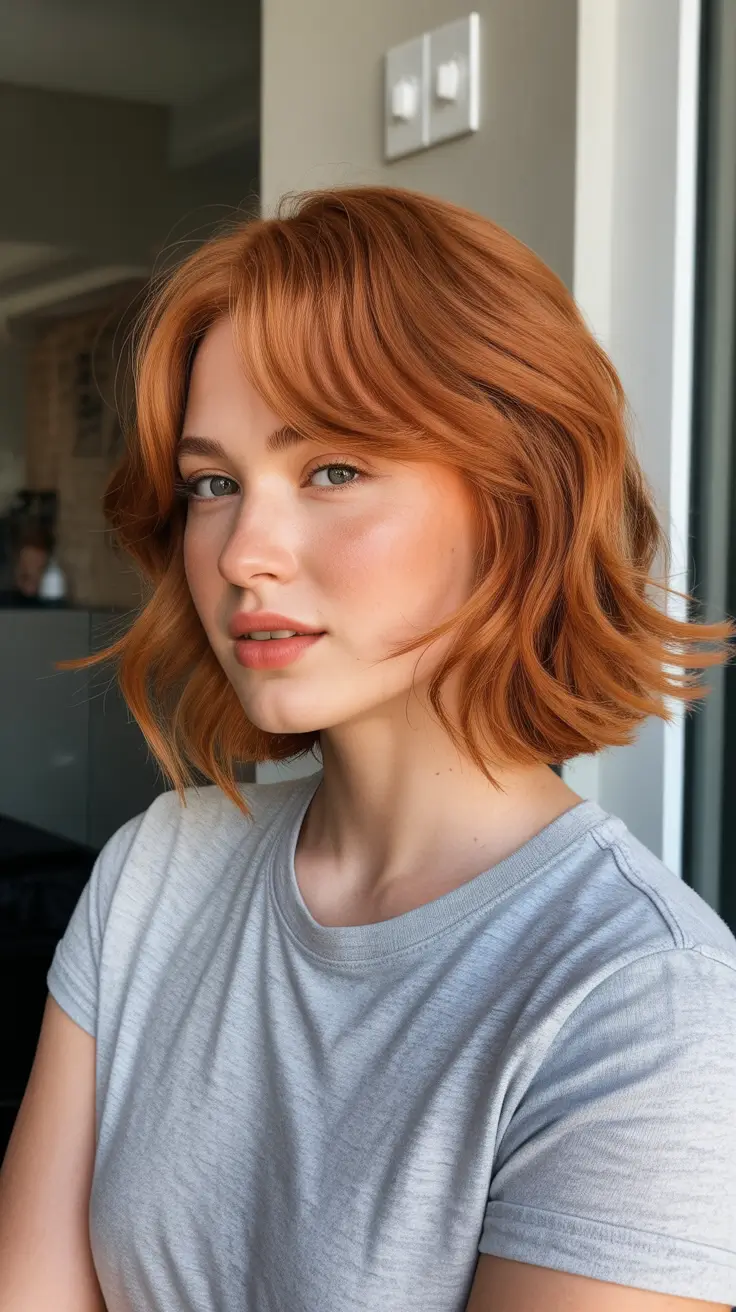 spring hair color trends 2026 Airy Strawberry Red With Natural Movement