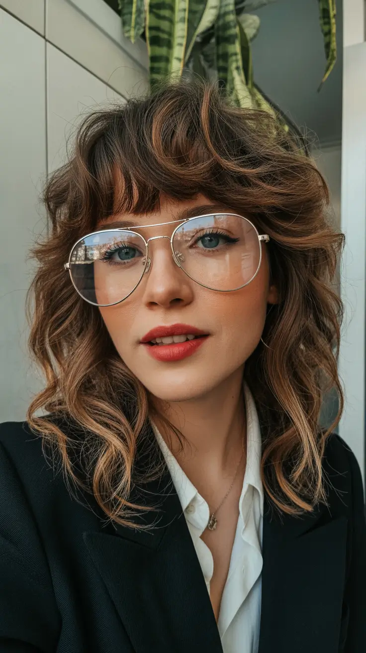 spring hair trends 2026 Layered Shag with Bangs