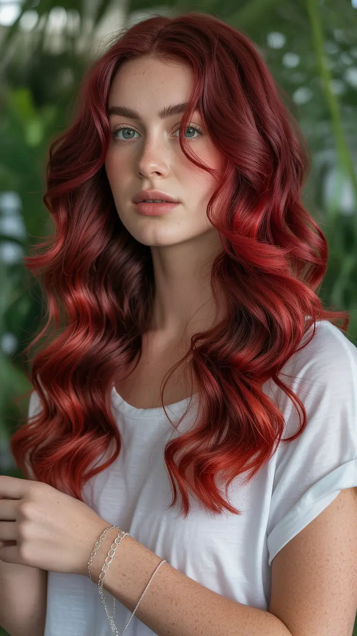 spring hair trends 2026 Rich Copper Red Waves