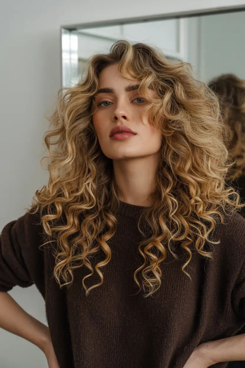 spring Haircuts for square Face Shape 2026 Layered Natural Curls with Face-Framing Definition