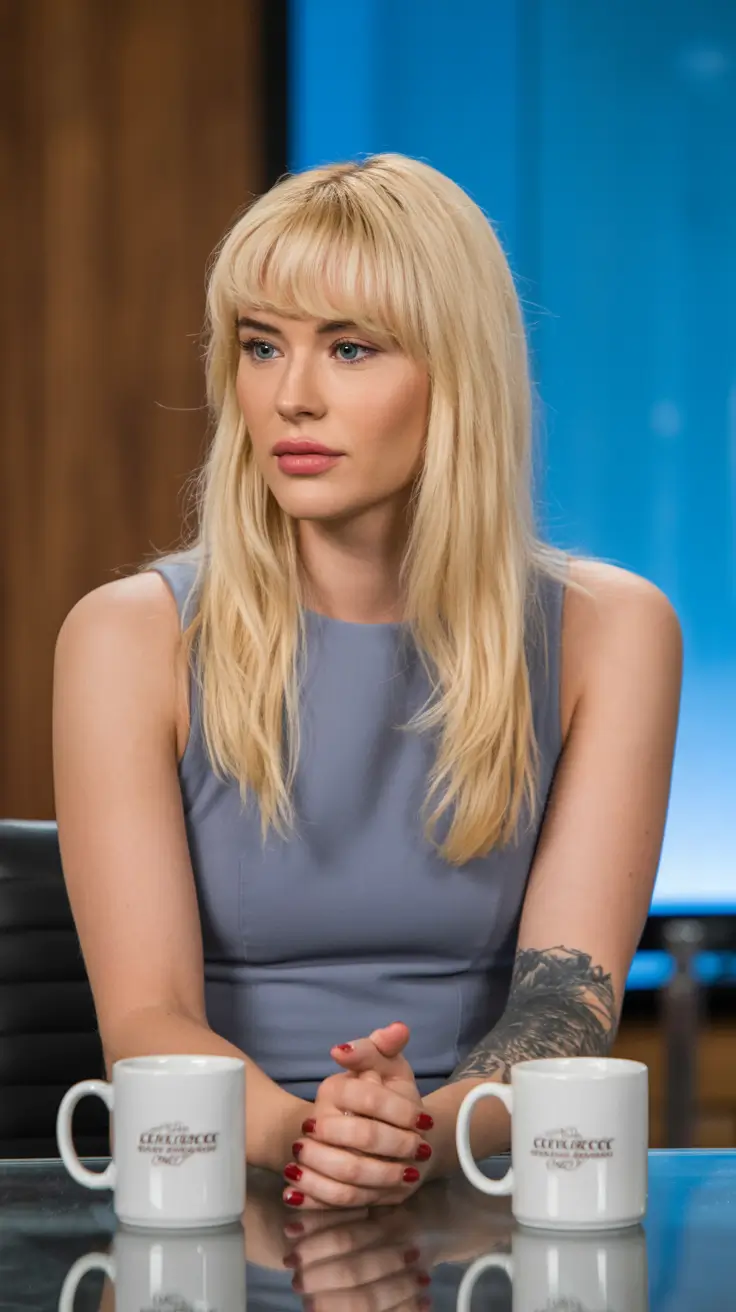 spring Haircuts for square Face Shape 2026 Straight Layered Cut With Full Soft Bangs