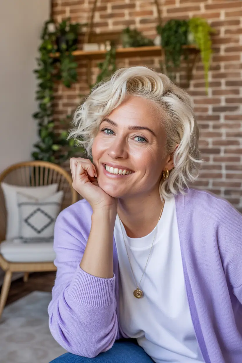 spring Haircuts for Women Over 40 2026 Curly Crop