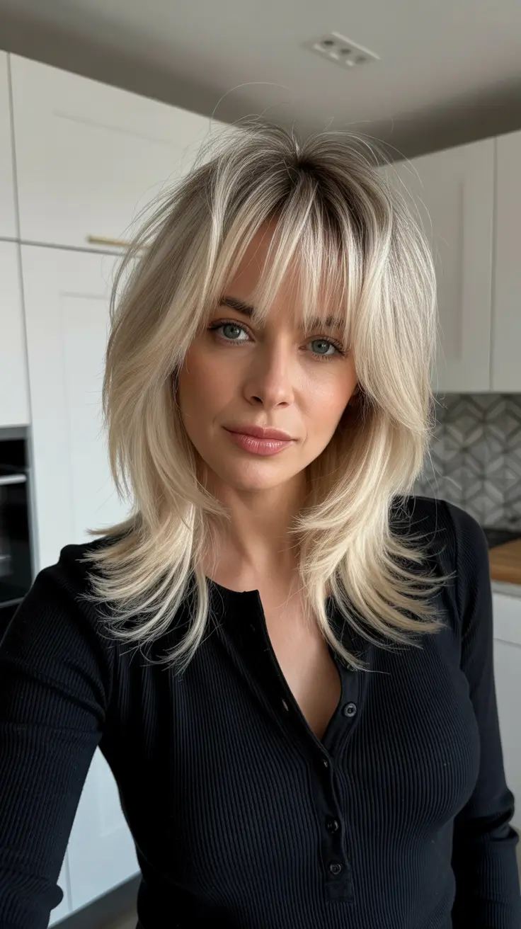 spring Haircuts for Women Over 40 2026 Layered With Bangs