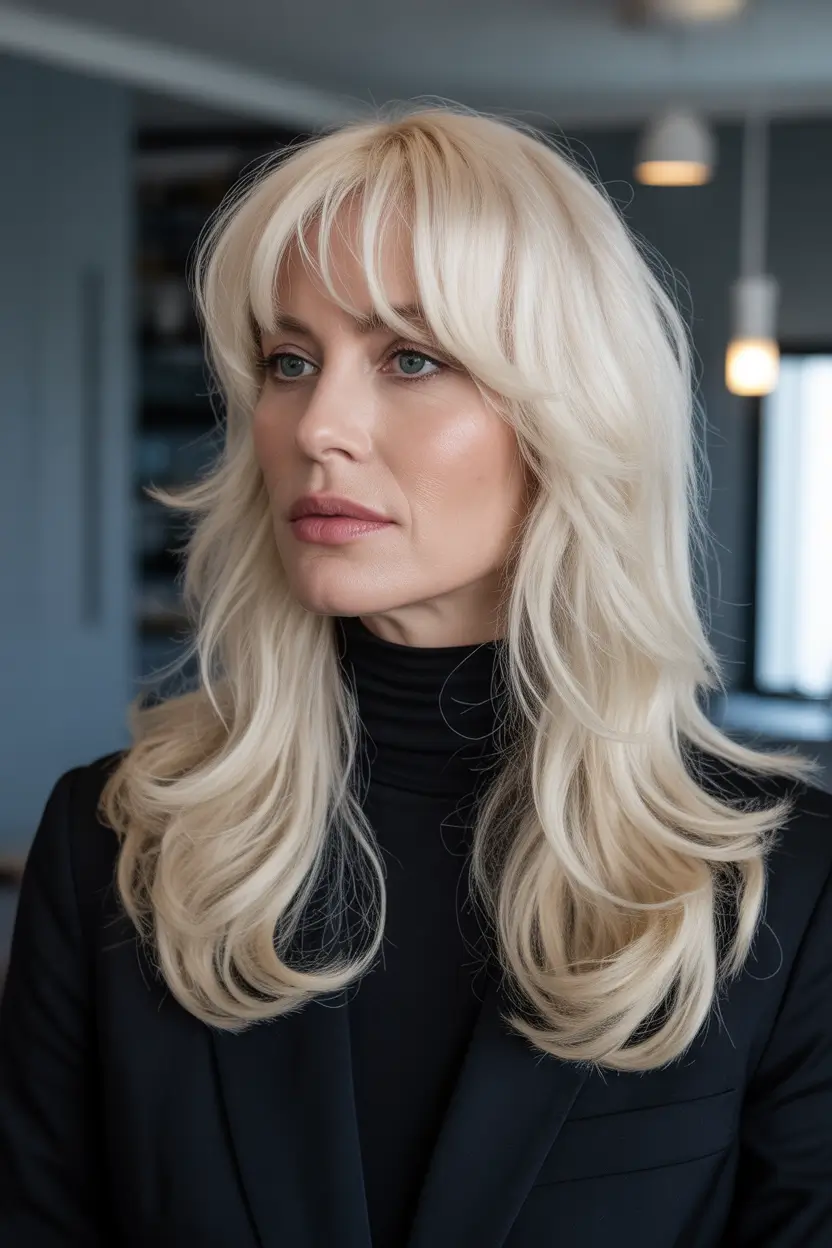 spring Haircuts for Women Over 40 2026 Long Layered Fringe