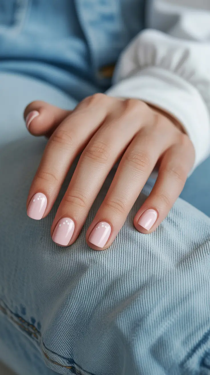 spring nail colors 2026 Soft Baby Pink Minimal Short Nails