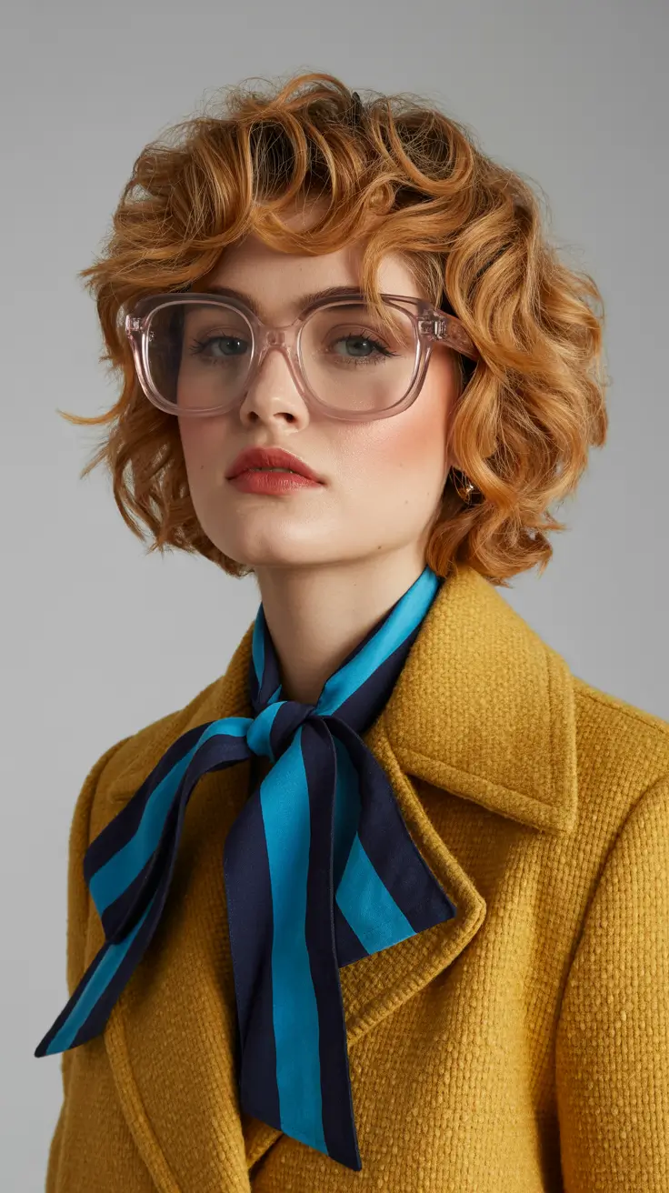 spring short Hairstyles 2026 Curly Ginger Bob with Playful Volume