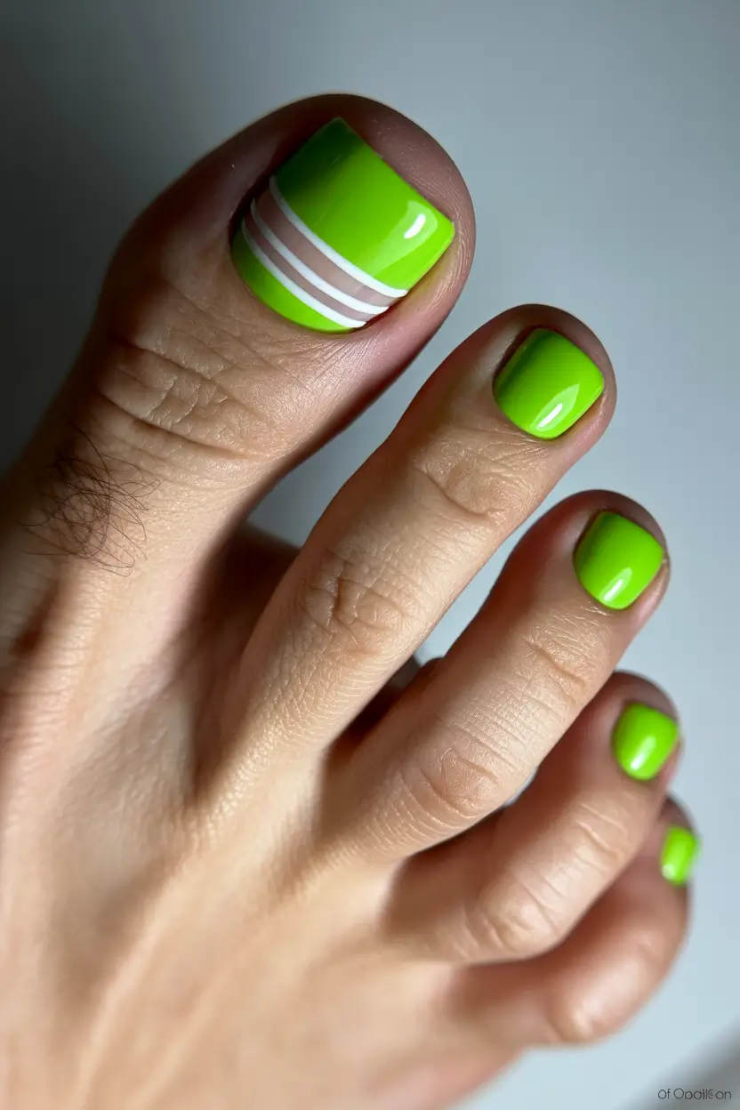 best spring toe nail color 2026 Fresh Lime Energy - The Bold Green Pedicure That Wakes Up Spring