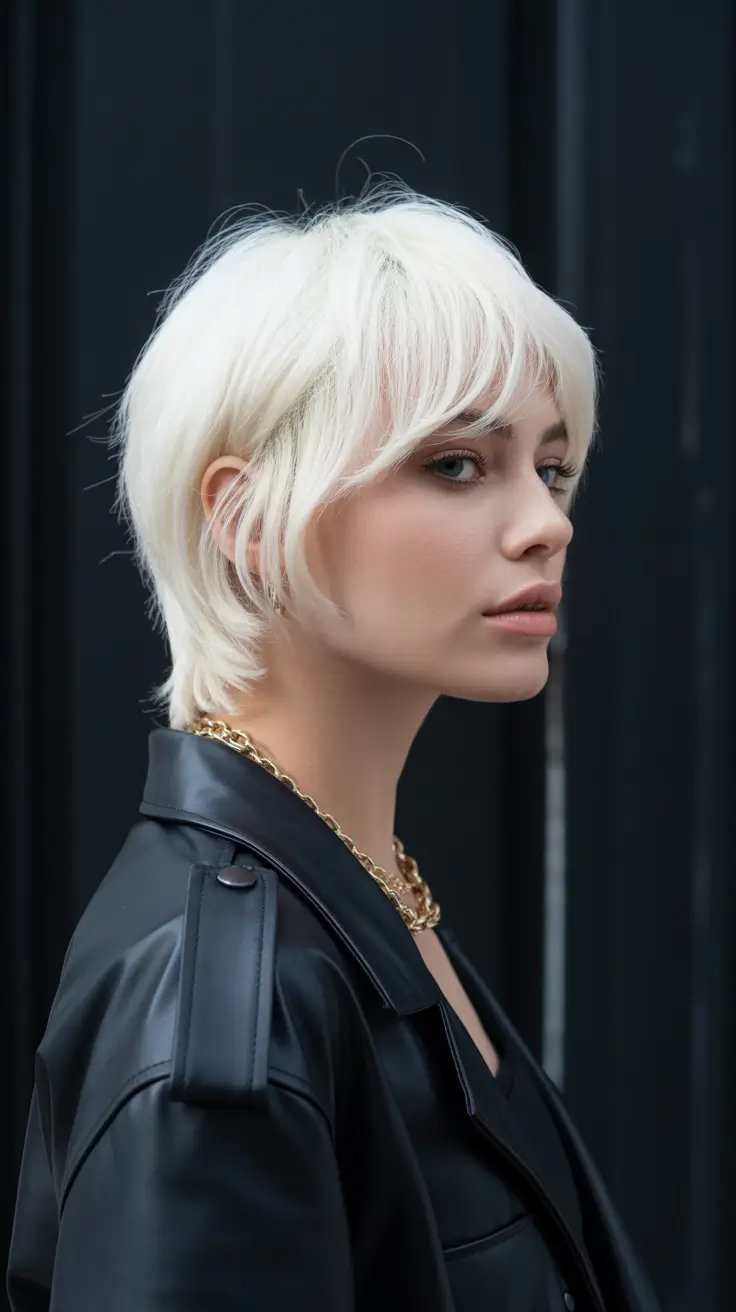 spring french bob haircut 2026 Layered Platinum French Bob with Modern 90s Texture