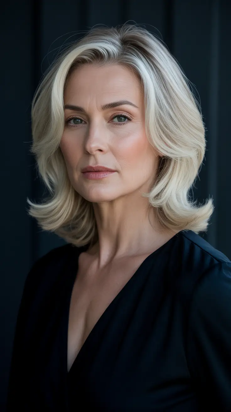 spring Haircuts for Women Over 50 2026 Grey Layered Hair