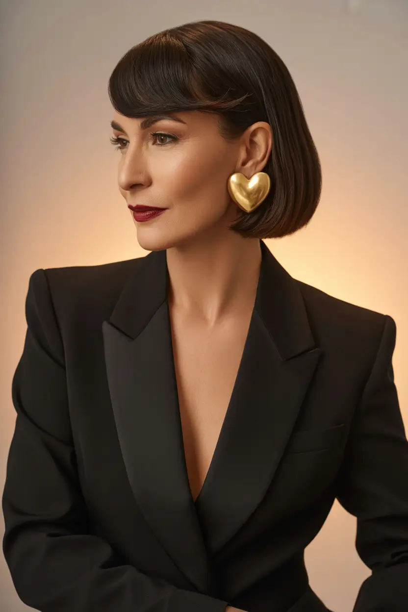 spring Haircuts for Women Over 50 2026 Chin Length Bob Bangs