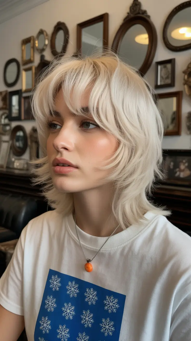 spring mid length haircut 2026 Feathered Blonde Shag With Light Layers