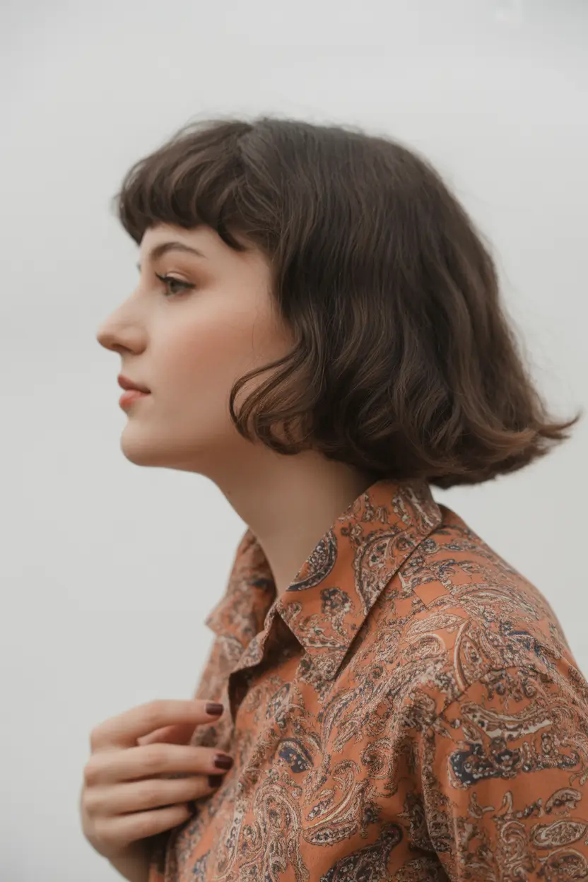 spring mid length haircut 2026 French-Inspired Soft Bob with Micro Fringe