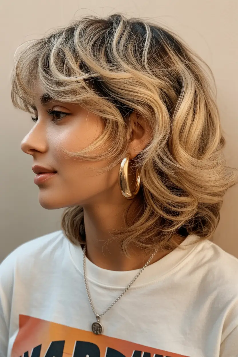 spring mid length haircut 2026 Layered Honey Blonde With Polished Volume