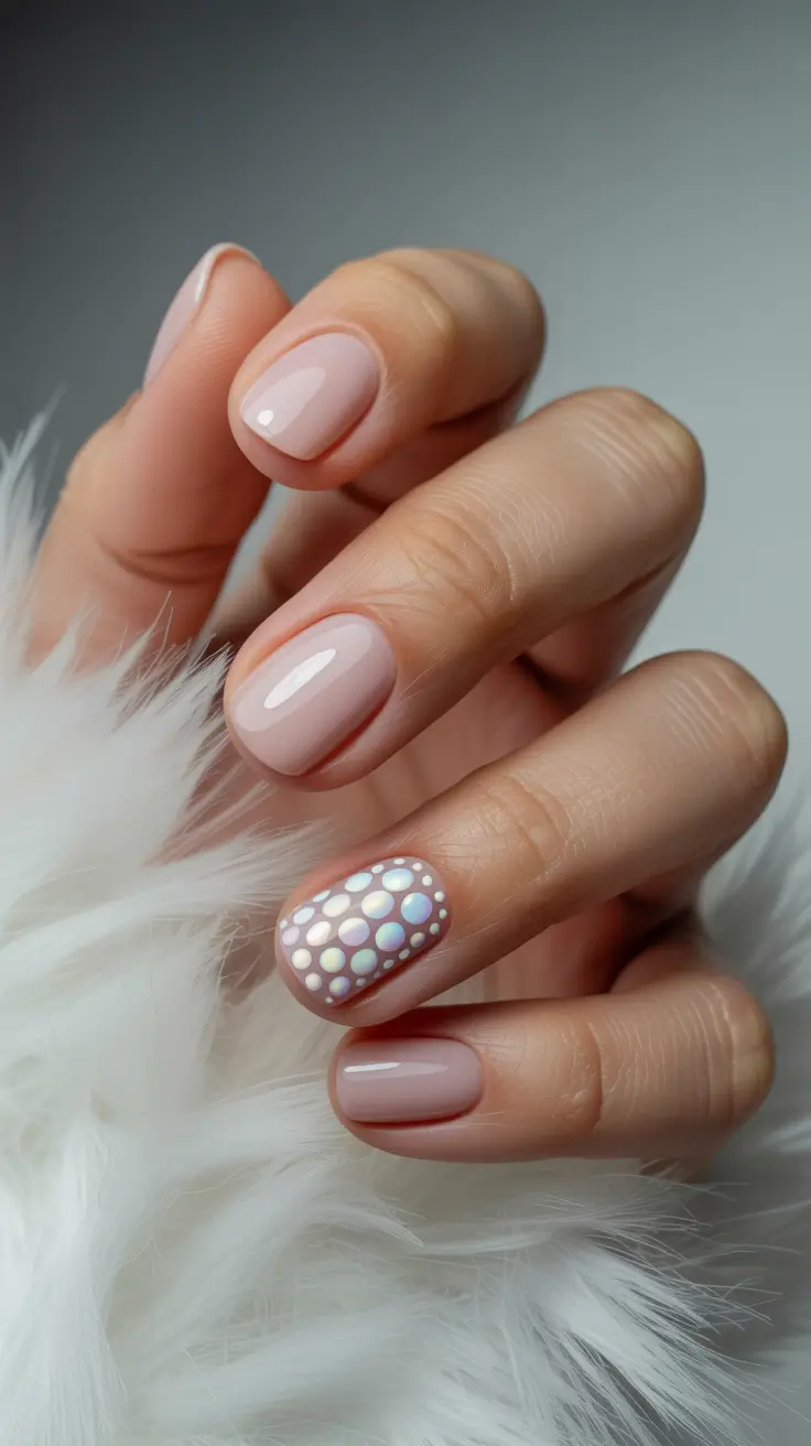 classy spring nails 2026 Soft Pink Short Nails with Playful Accent