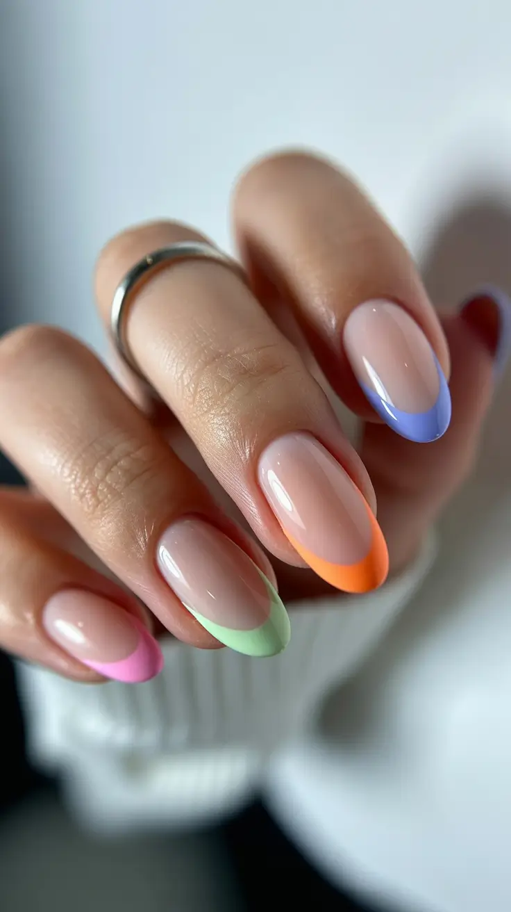 cute spring almond nails 2026 Minimal Pastel French Almond Nails for Everyday Spring Style