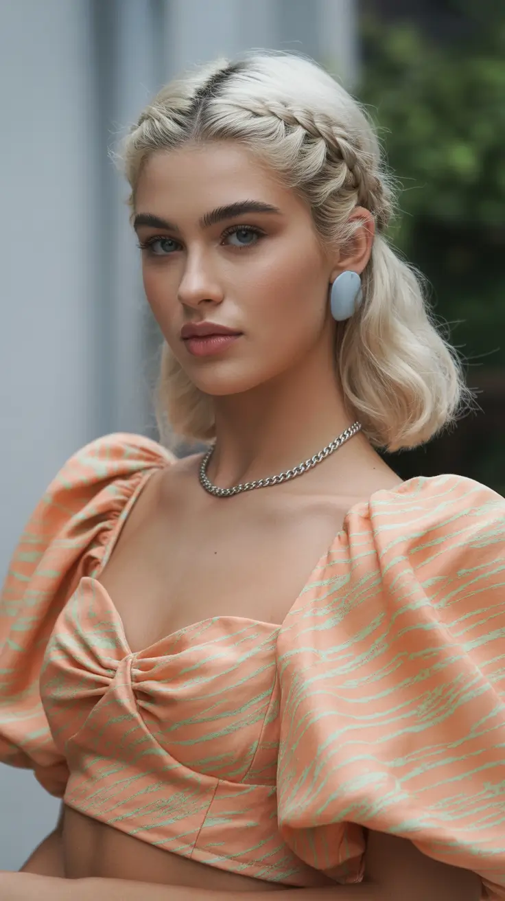 spring braids hairstyle 2026 Short Bob with Braided Front Detail