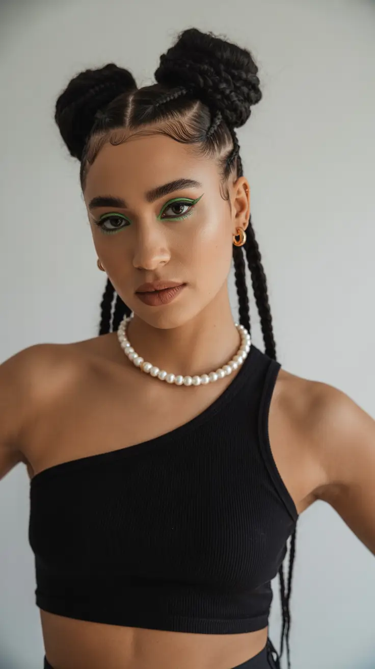 spring braids hairstyle 2026 Structured African Inspired Braided Buns