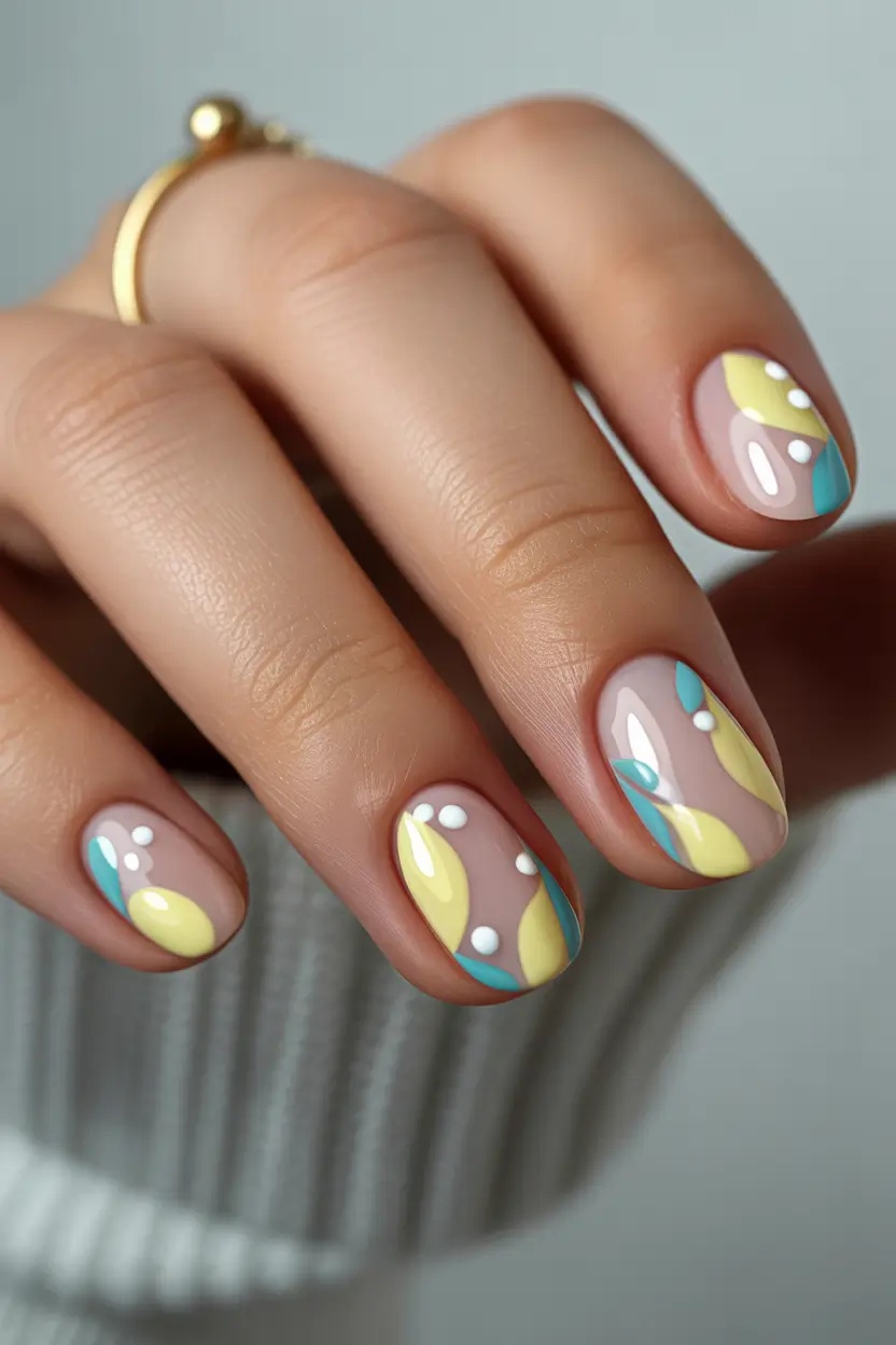 cute spring break nails 2026 Pastel Pop Waves