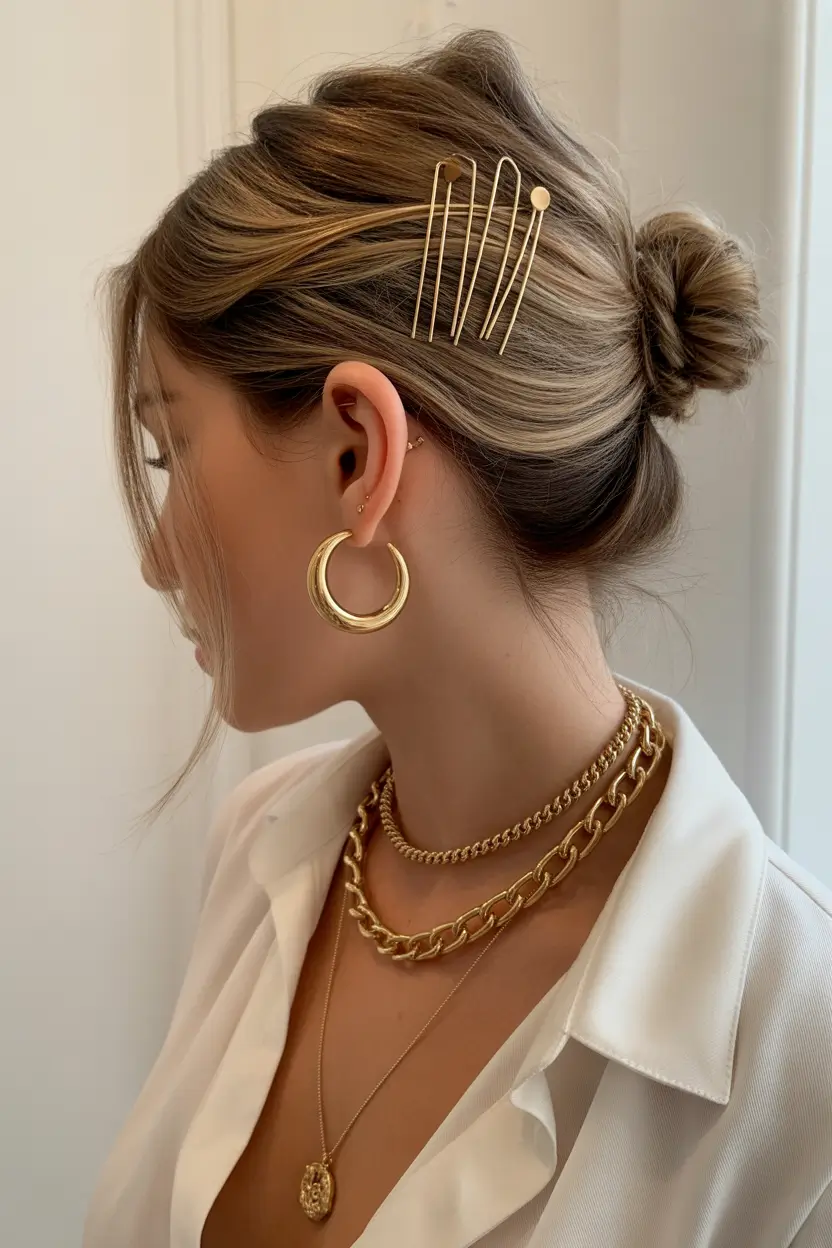 spring hairstyle for medium length hair 2026 Low Bun