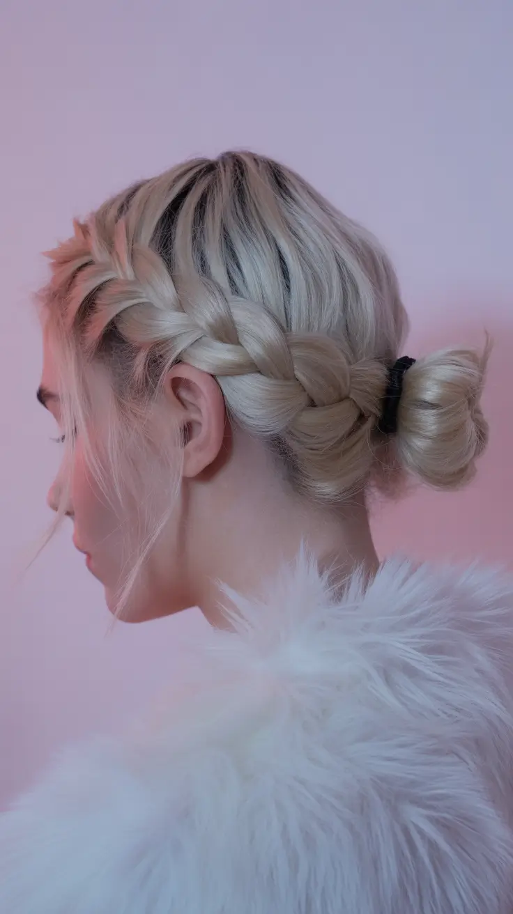 spring hairstyle for medium length hair 2026 Braided Bun