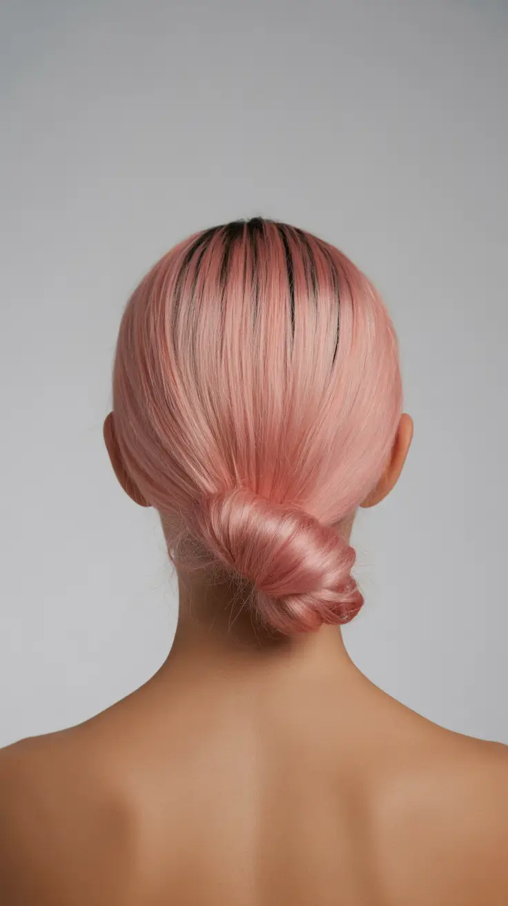 spring hairstyle for medium length hair 2026 Pink Low Knot