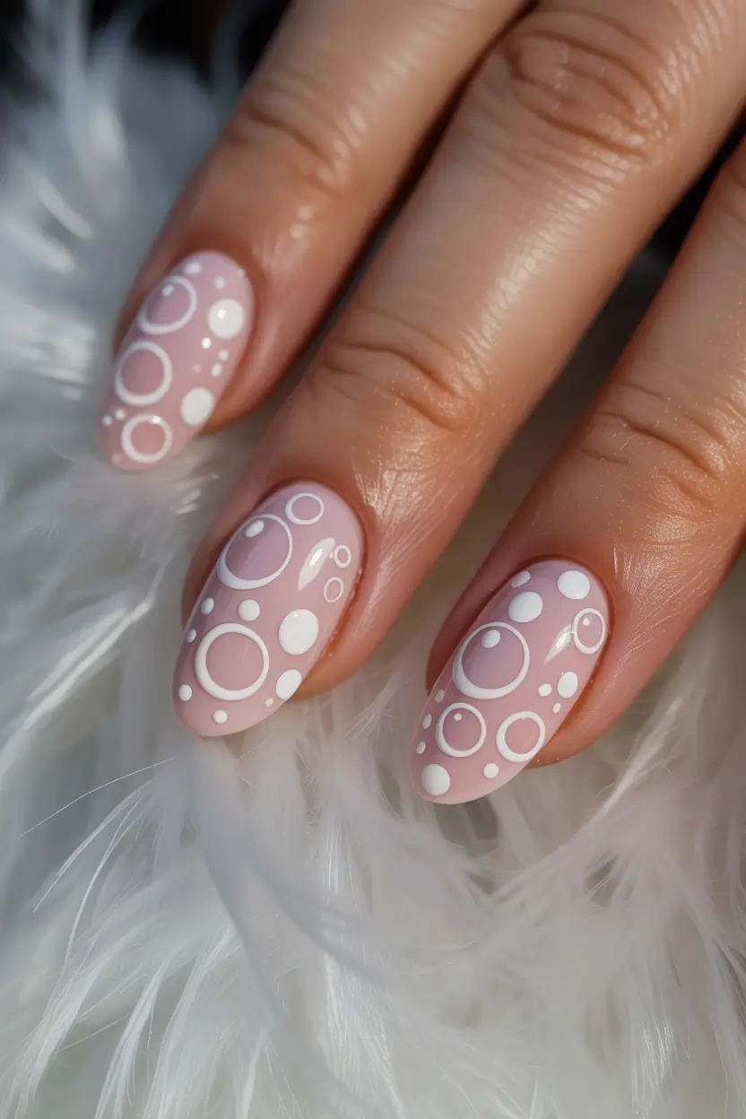 cute spring nail art 2026 Soft Pink Bubble Art for Minimal Spring Mood