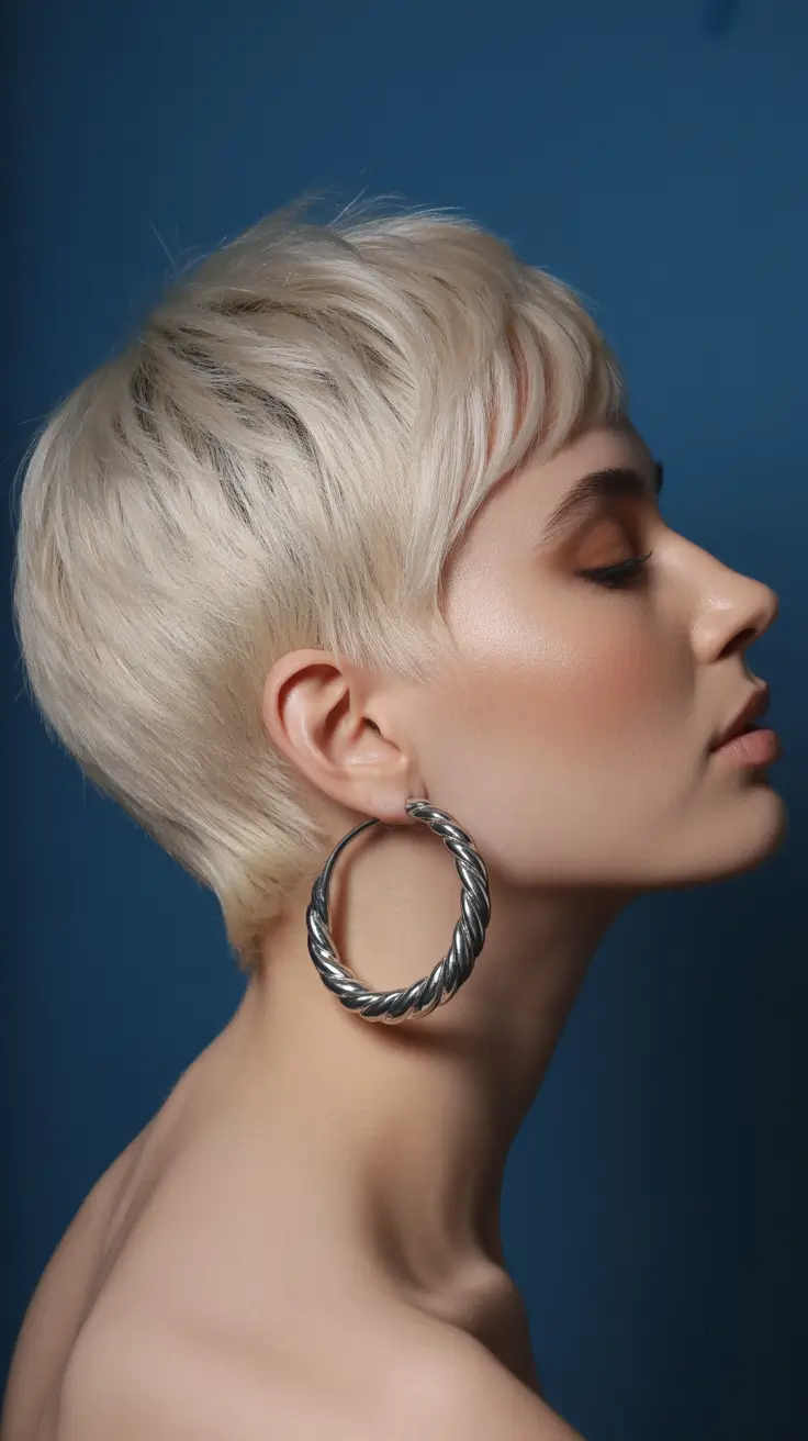 spring pixie 2026 Platinum Sculpted Pixie with Tapered Nape