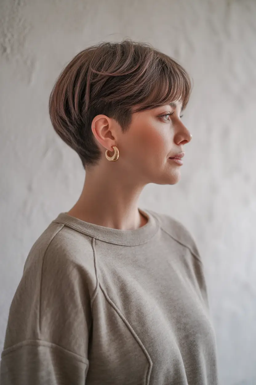 spring pixie 2026 Classic Brunette Contour Pixie