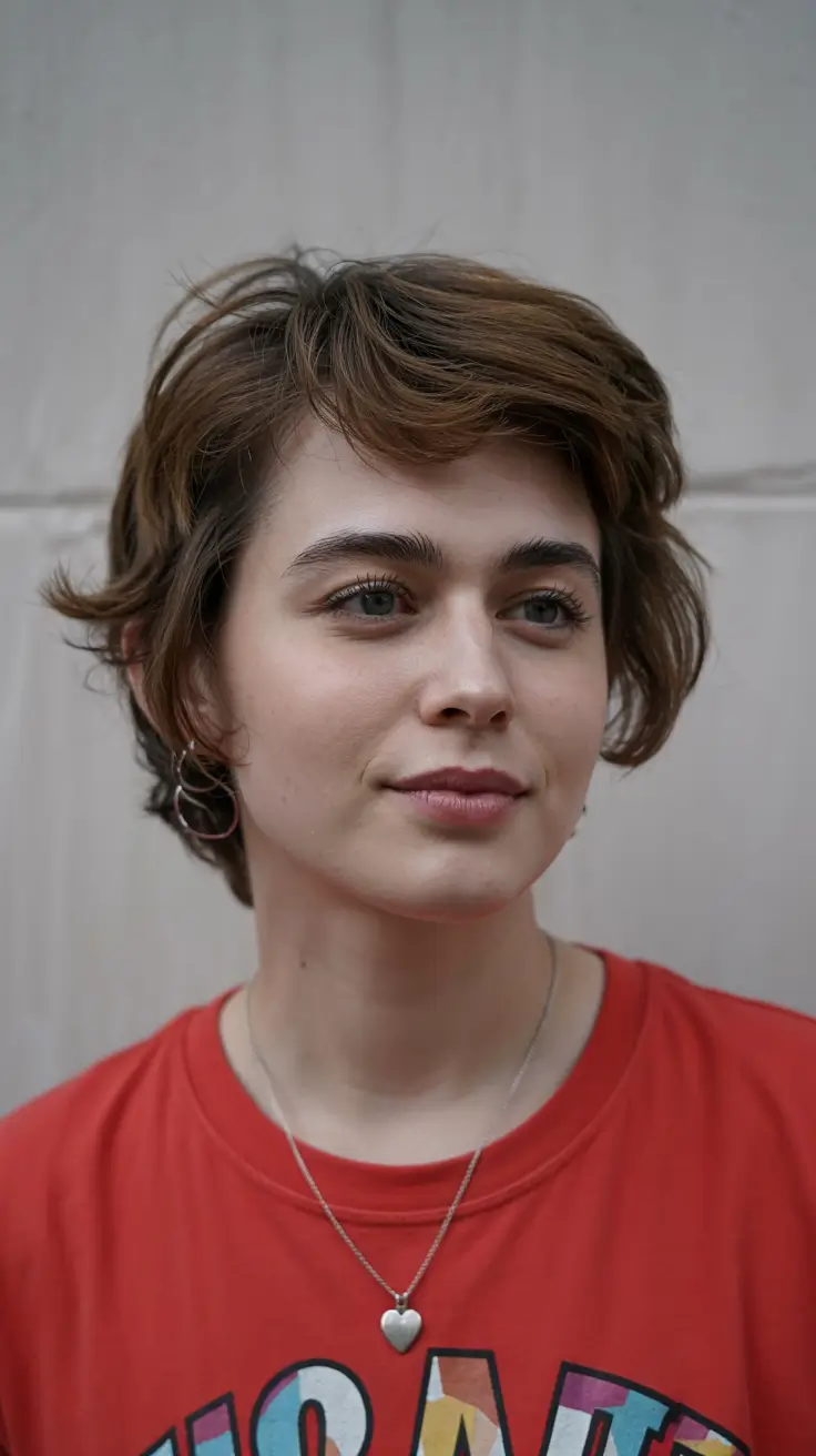 spring short haircut 2026 Soft Textured Pixie With Side-Swept Bangs