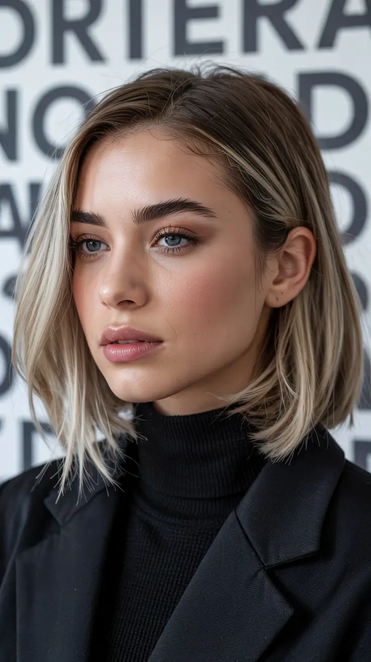 spring short haircut 2026 Blunt Blonde Bob With Modern Minimalism