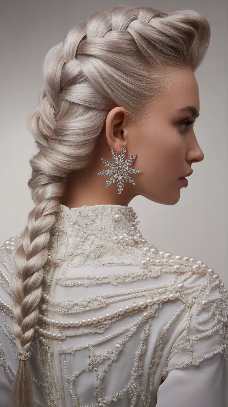 spring hairstyles 2026 Sculpted Braid With Pearled Detail