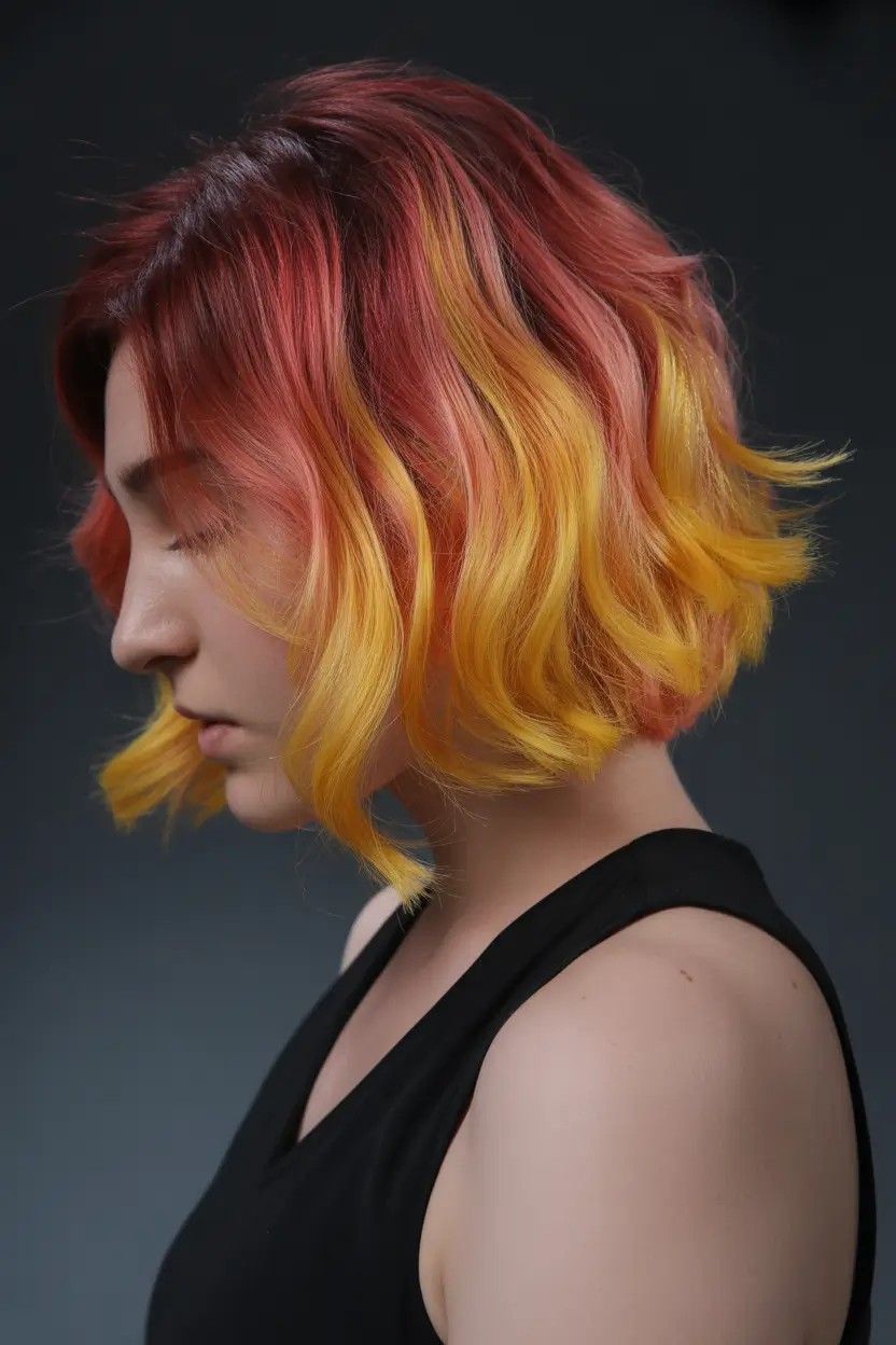 spring balayage hair color ideas 2026 Cinnamon Sunrise Bob with Golden Glow