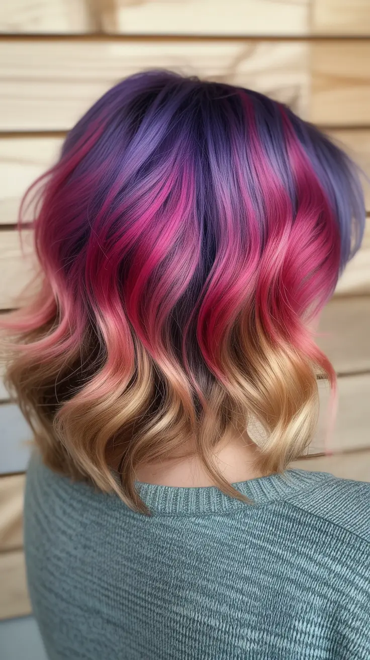 spring balayage hair color ideas 2026 Berry Latte Balayage with Soft Creamy Ends