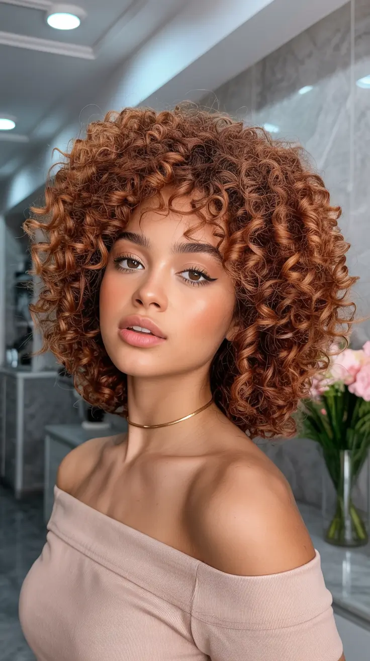 spring hairstyle black women 2026 Rounded Curly Bob With Sculpted Definition