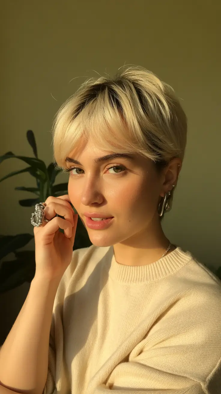 spring haircuts 2026 Soft Blonde Pixie