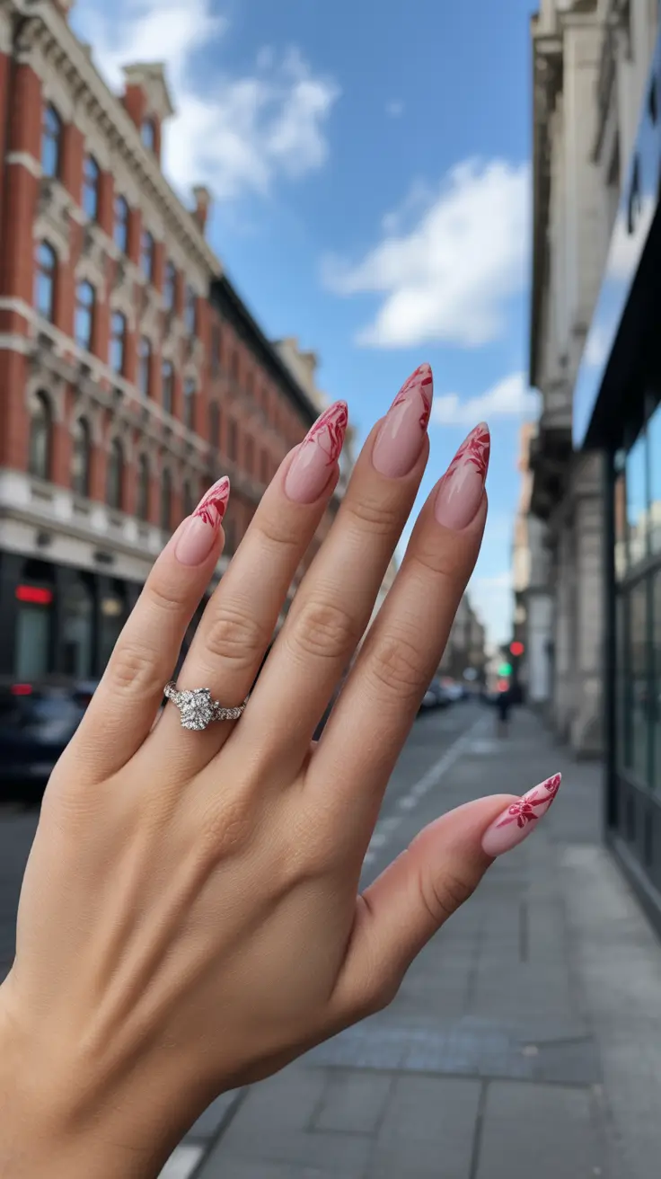 March Nails Color Ideas 2026 Pink French Almond