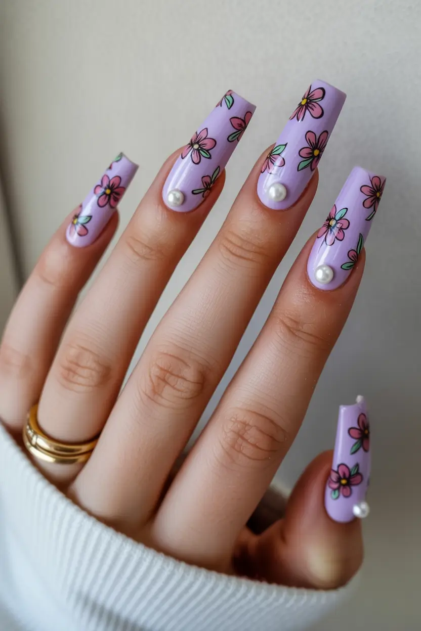 March Nails Color Ideas 2026 Lavender Square Nails