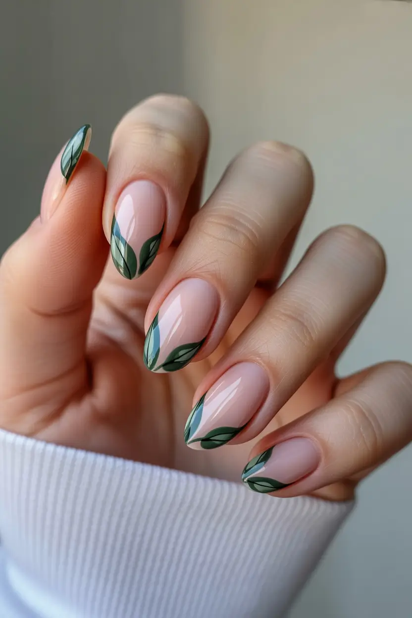 March Nails Ideas 2026 Classy Green Almond Nails