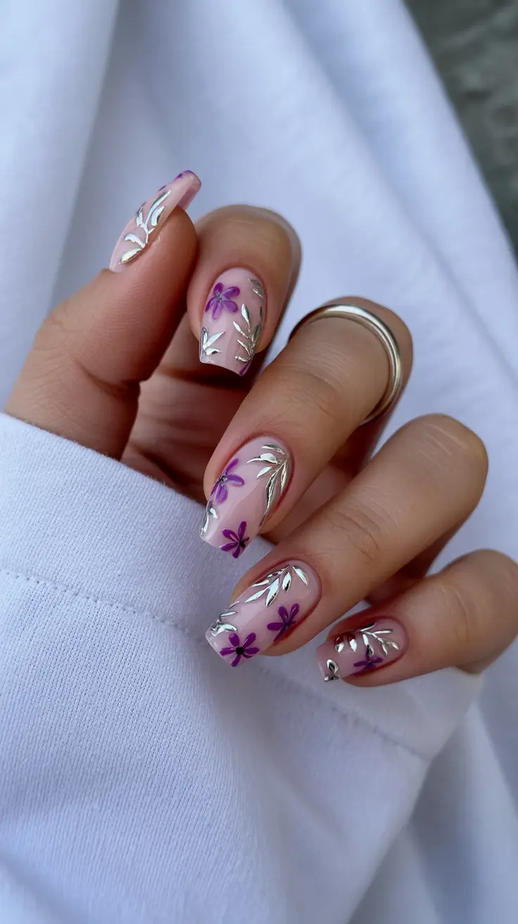March Nails Ideas 2026 Spring Almond Floral