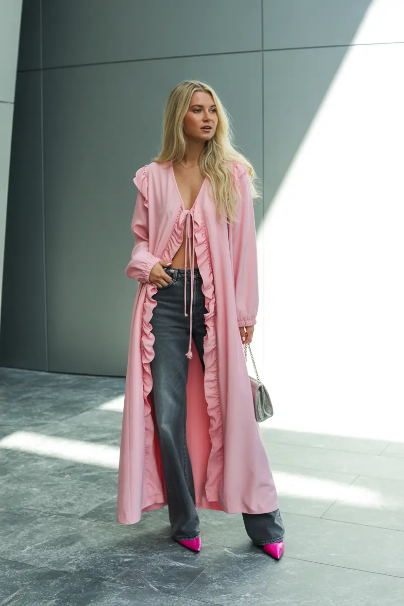 March Outfits Ideas 2026 Soft Pink Drama for Going Out Moments