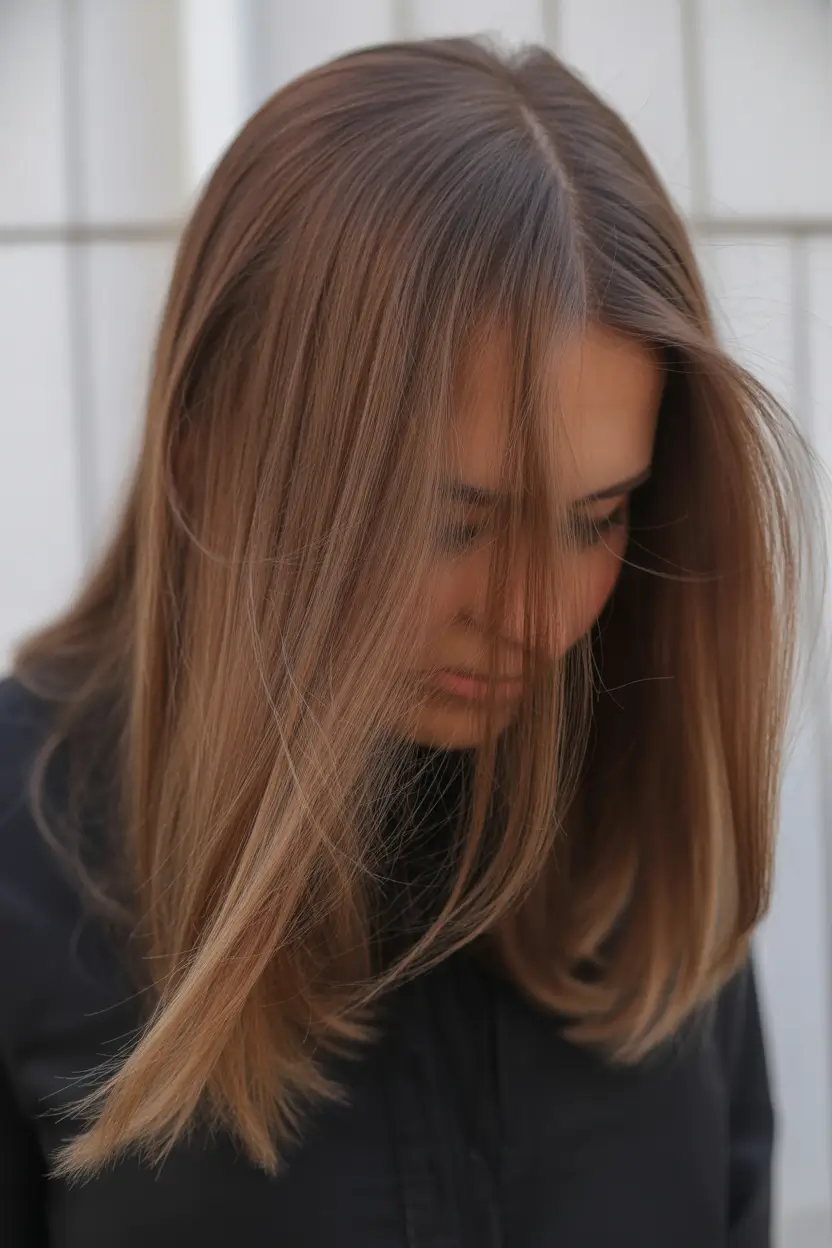 spring brown hair color 2026 Light Ash Coffee Sleek Finish