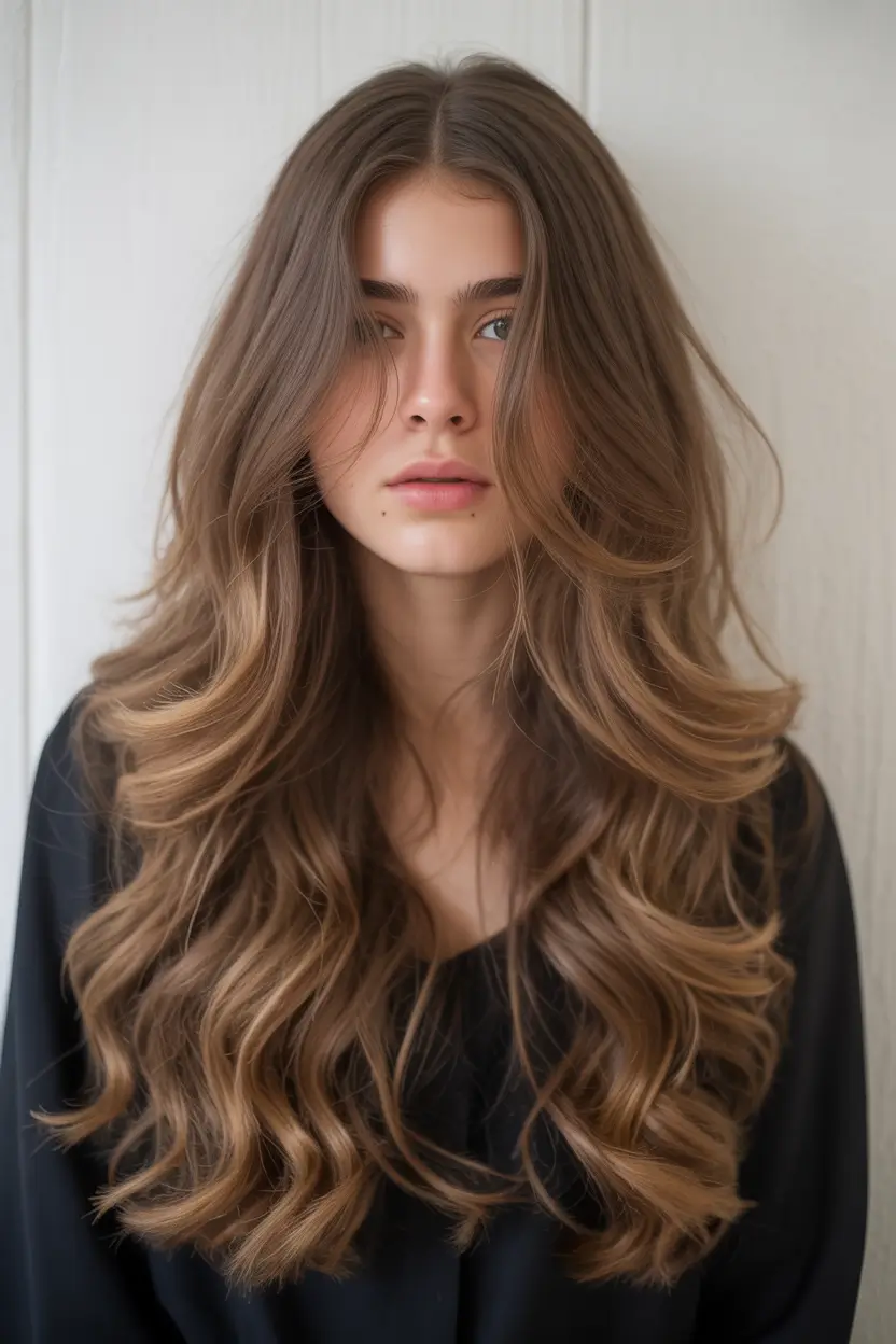 spring brown hair color 2026 Soft Coffee Layers with Airy Volume
