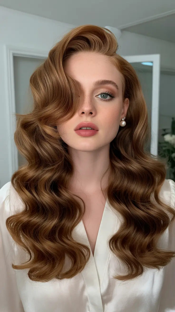 spring brown hair color 2026 Golden Copper Cinnamon Waves