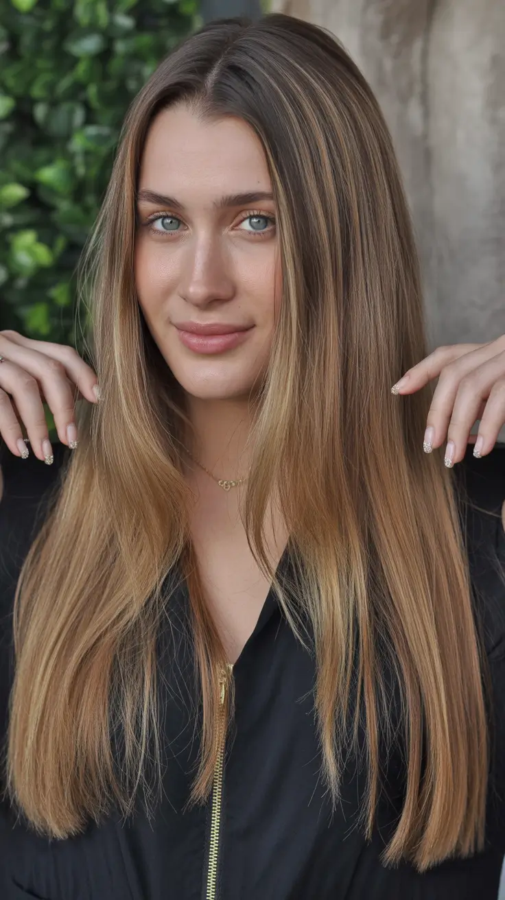 spring brown hair color 2026 Light Golden Honey Tea Brunette