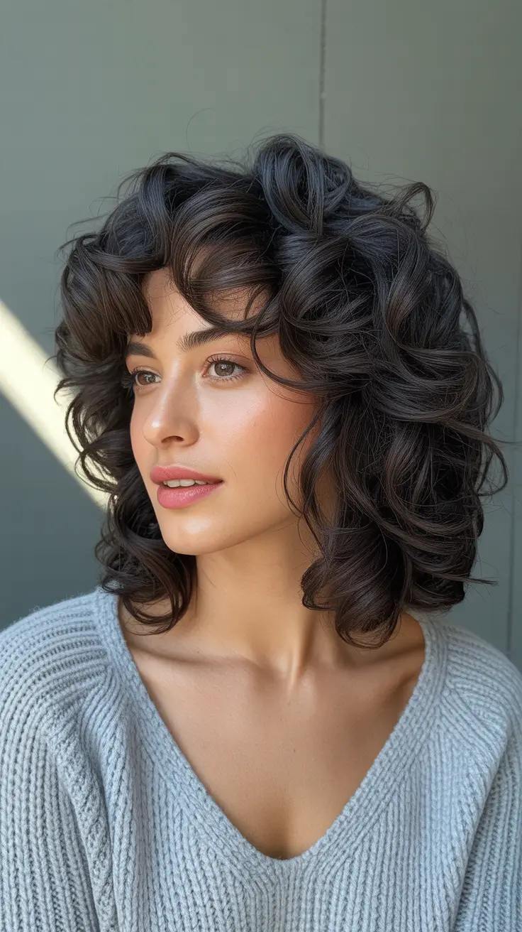 spring brown hair color 2026 Rich Dark Curls with Espresso Depth