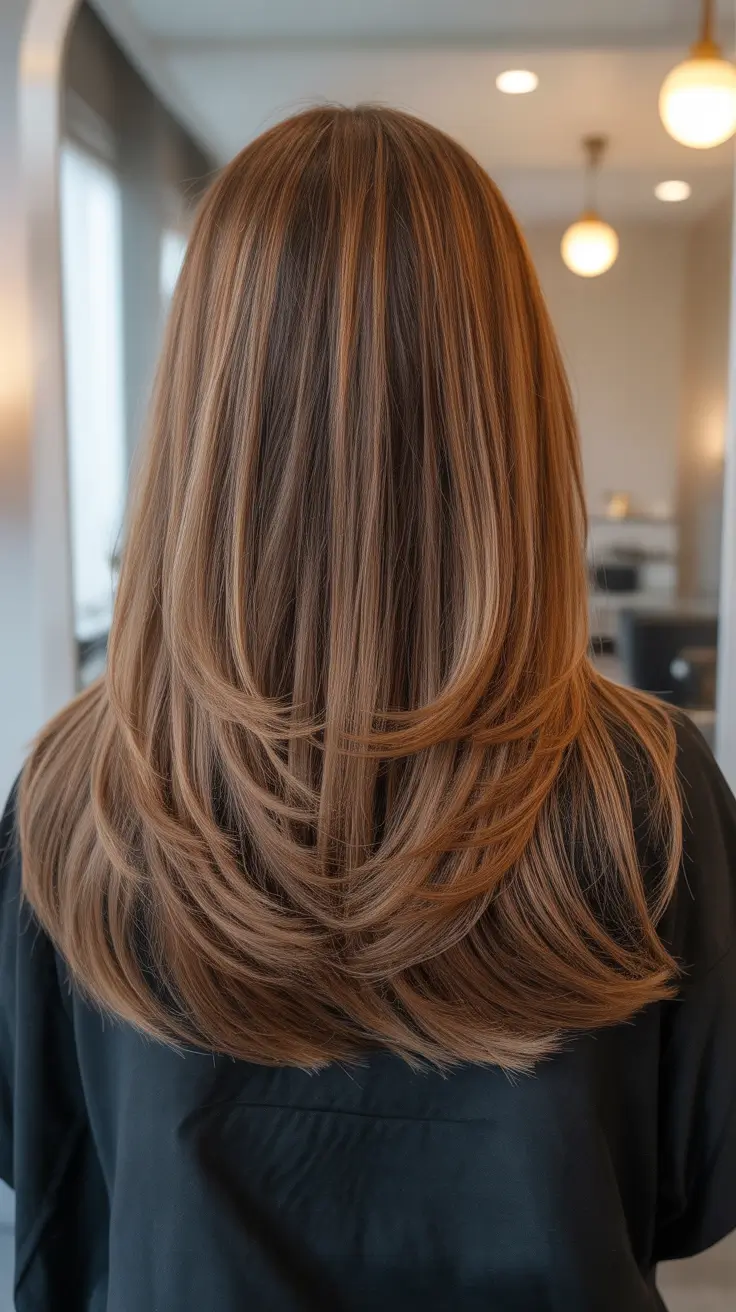 spring caramel hair color 2026 Soft Layered Caramel with Natural Flow