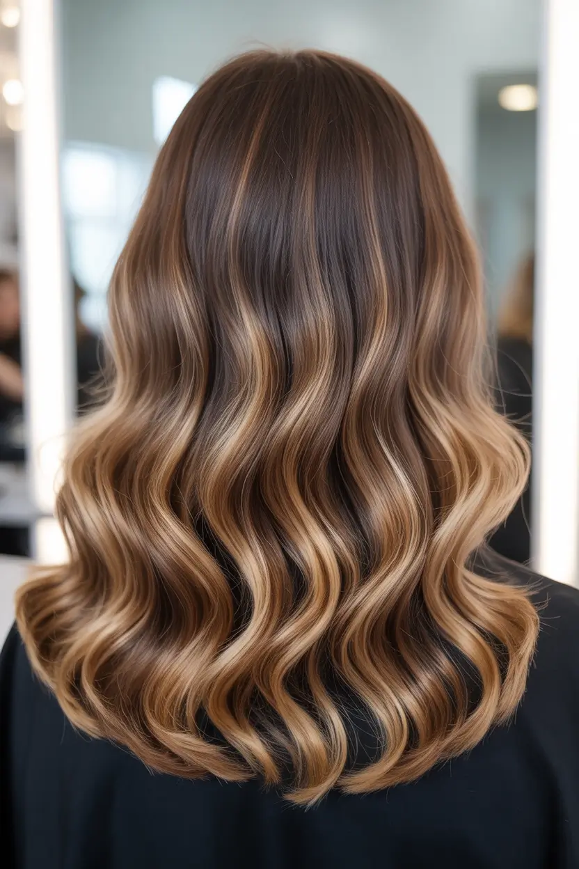 spring caramel hair color 2026 Honey Golden Waves with Dimensional Shine
